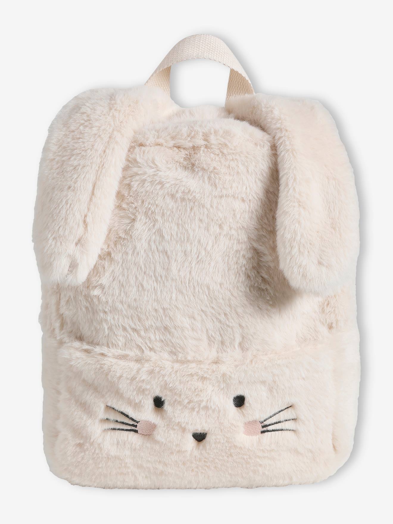 Bunny Rabbit Pre-School Backpack in Faux Fur ecru