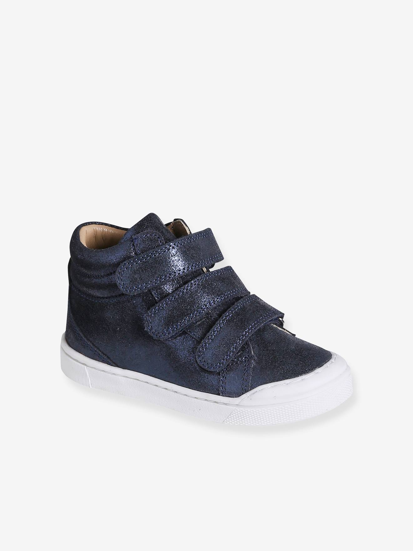 Hook-and-Loop Leather Trainers for Girls