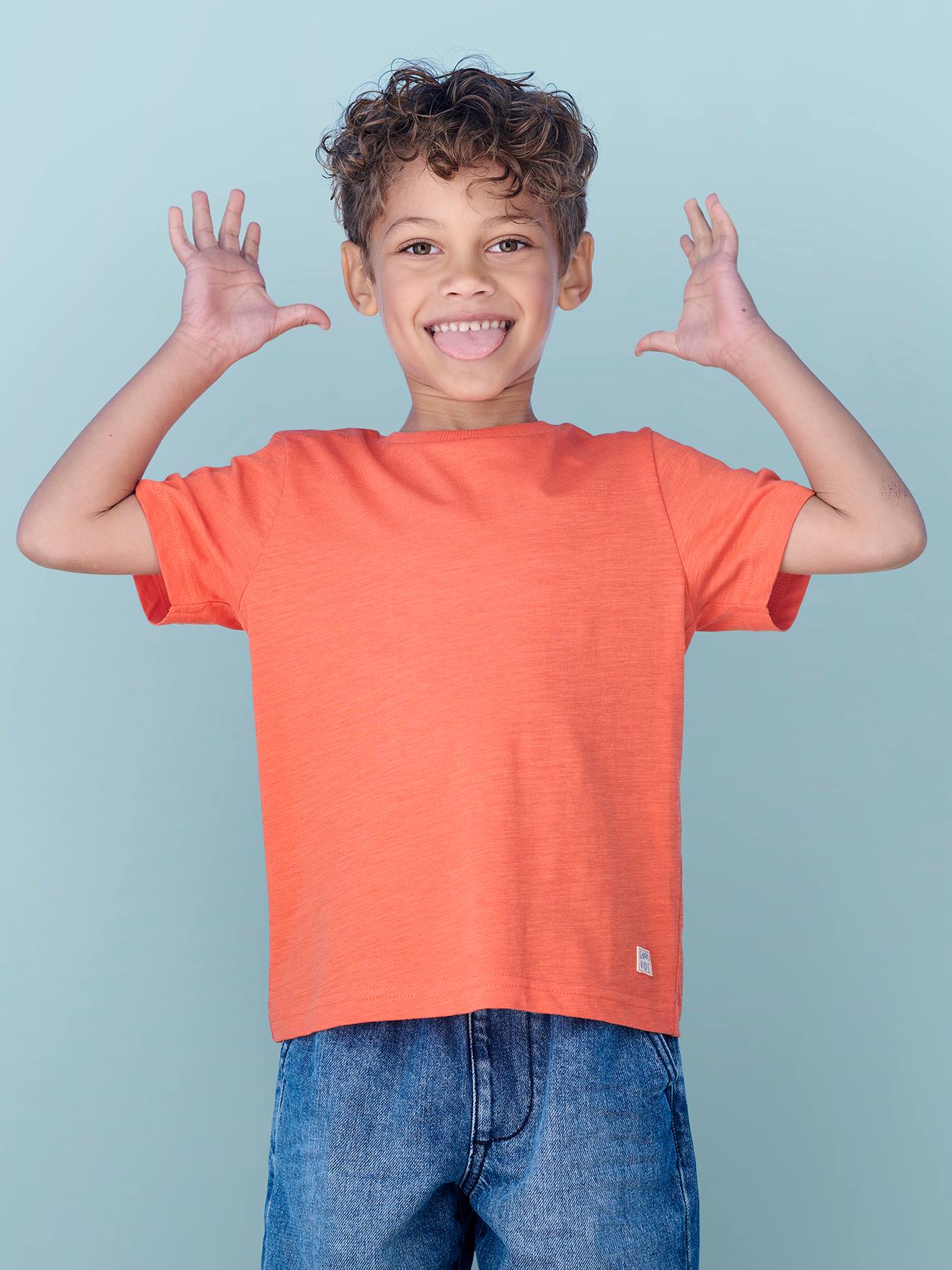 Short Sleeve T-Shirt, for Boys tangerine