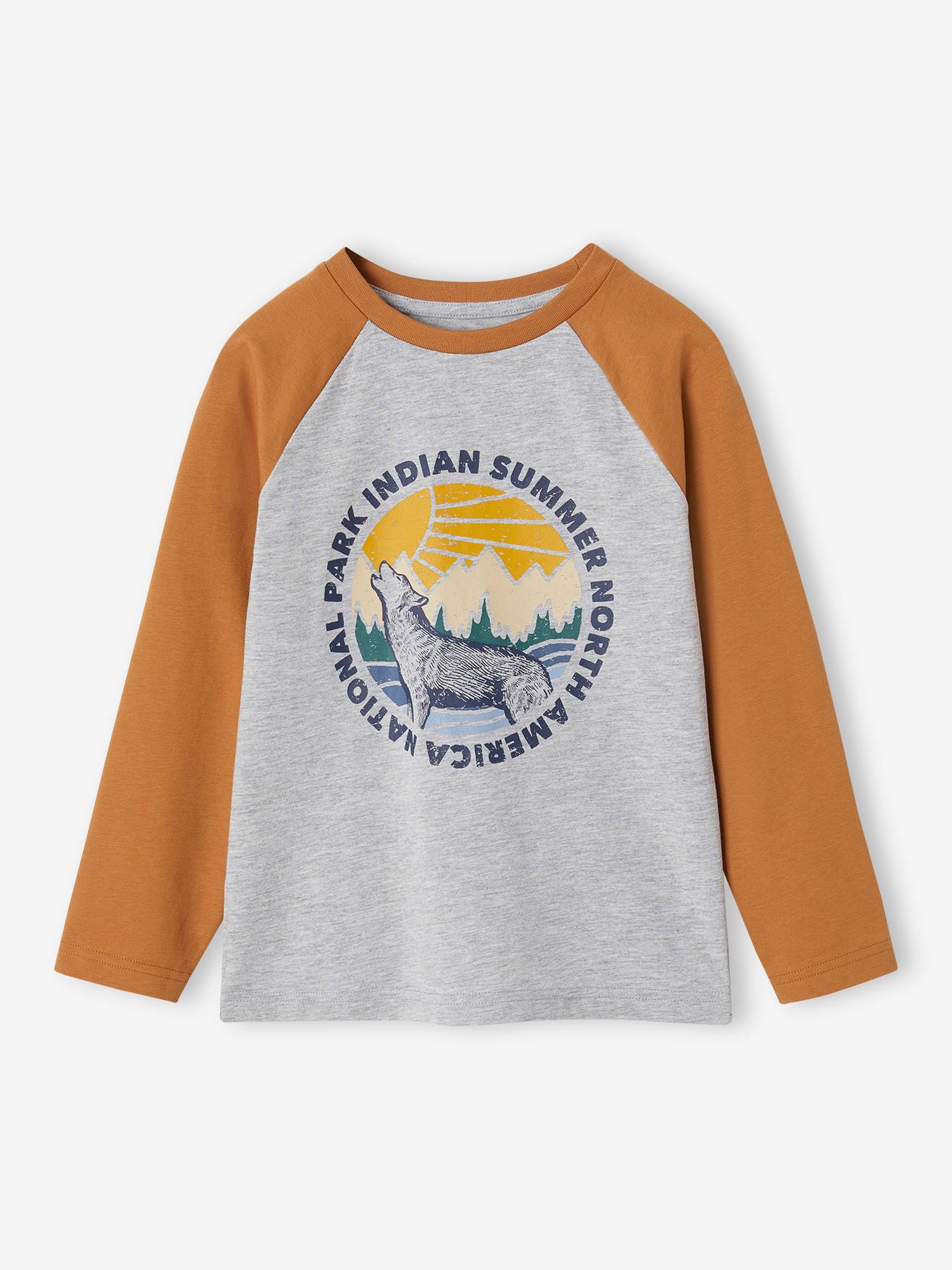 Top with Graphic Motif & Raglan Sleeves