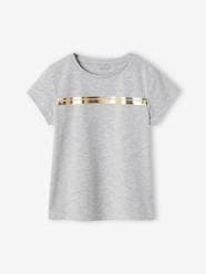 Girls-Sportswear-Sports T-Shirt with Iridescent Stripes for Girls