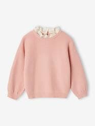 Girls-Loose-Fitting Jumper with Fancy Collar for Girls