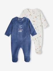 Baby-Pyjamas-Pack of 2 "Fox" Sleepsuits in Velour for Babies