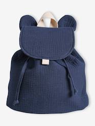 Baby-Pre-School Backpack in Cotton Gauze, Fun Ears