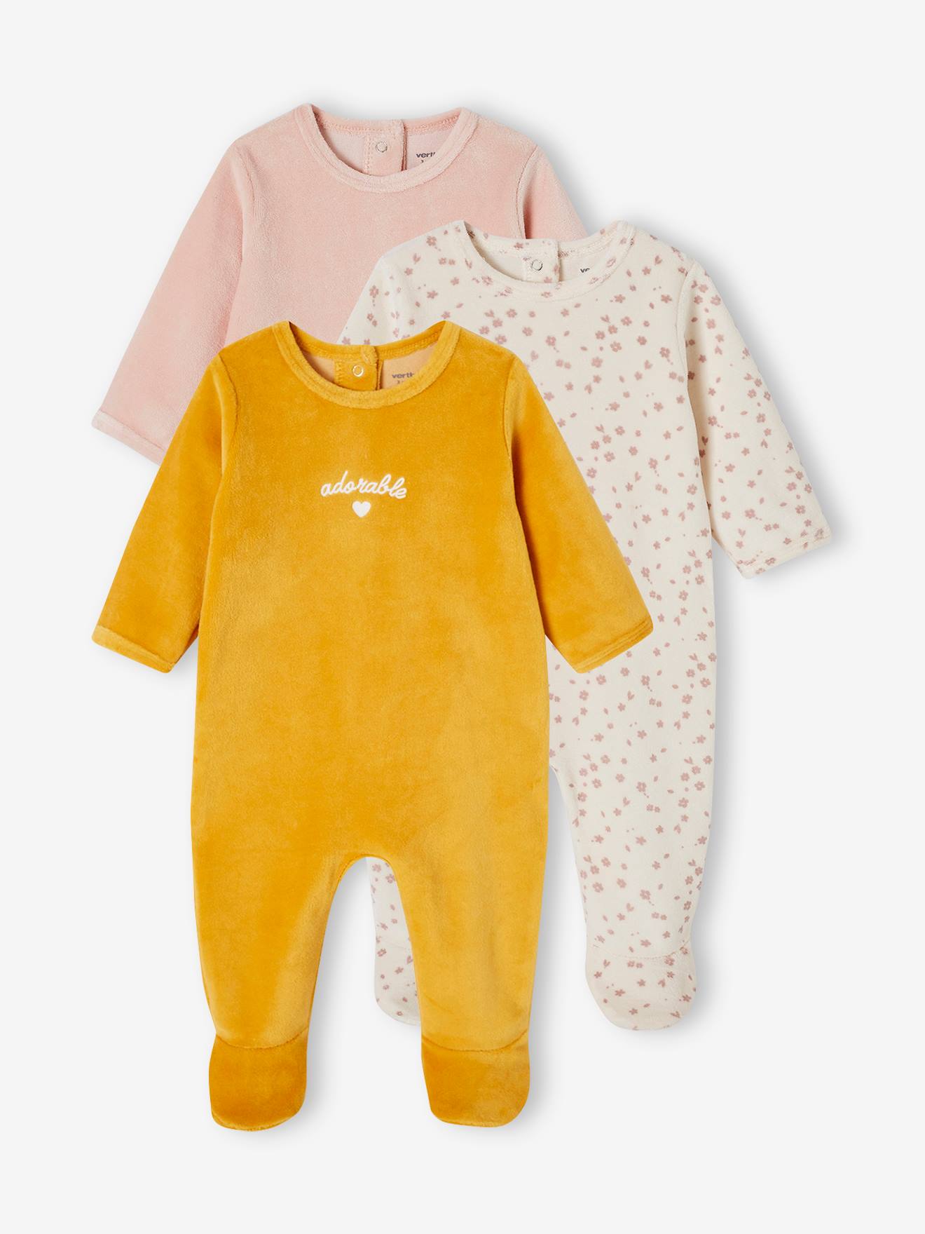 Sleepsuits in Velour for Babies