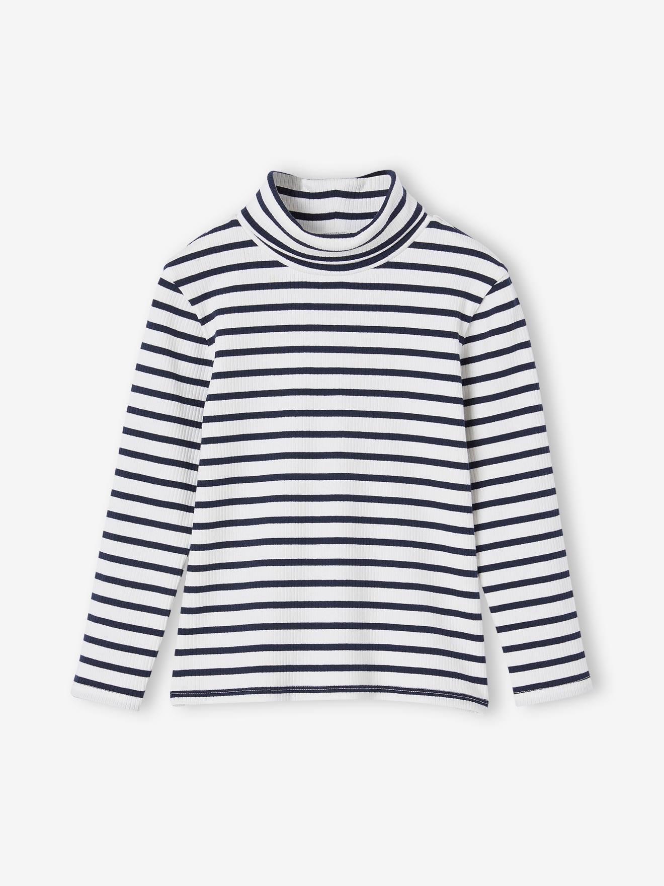 Polo Neck Top in Rib Knit