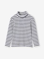 Girls-Tops-Polo Neck Top in Rib Knit for Girls