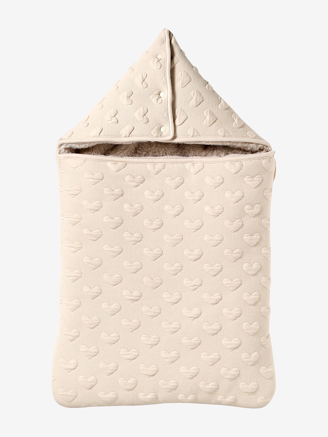 Baby Nest with Jacquard Heart Motif beige, Baby Vertbaudet - Main Image