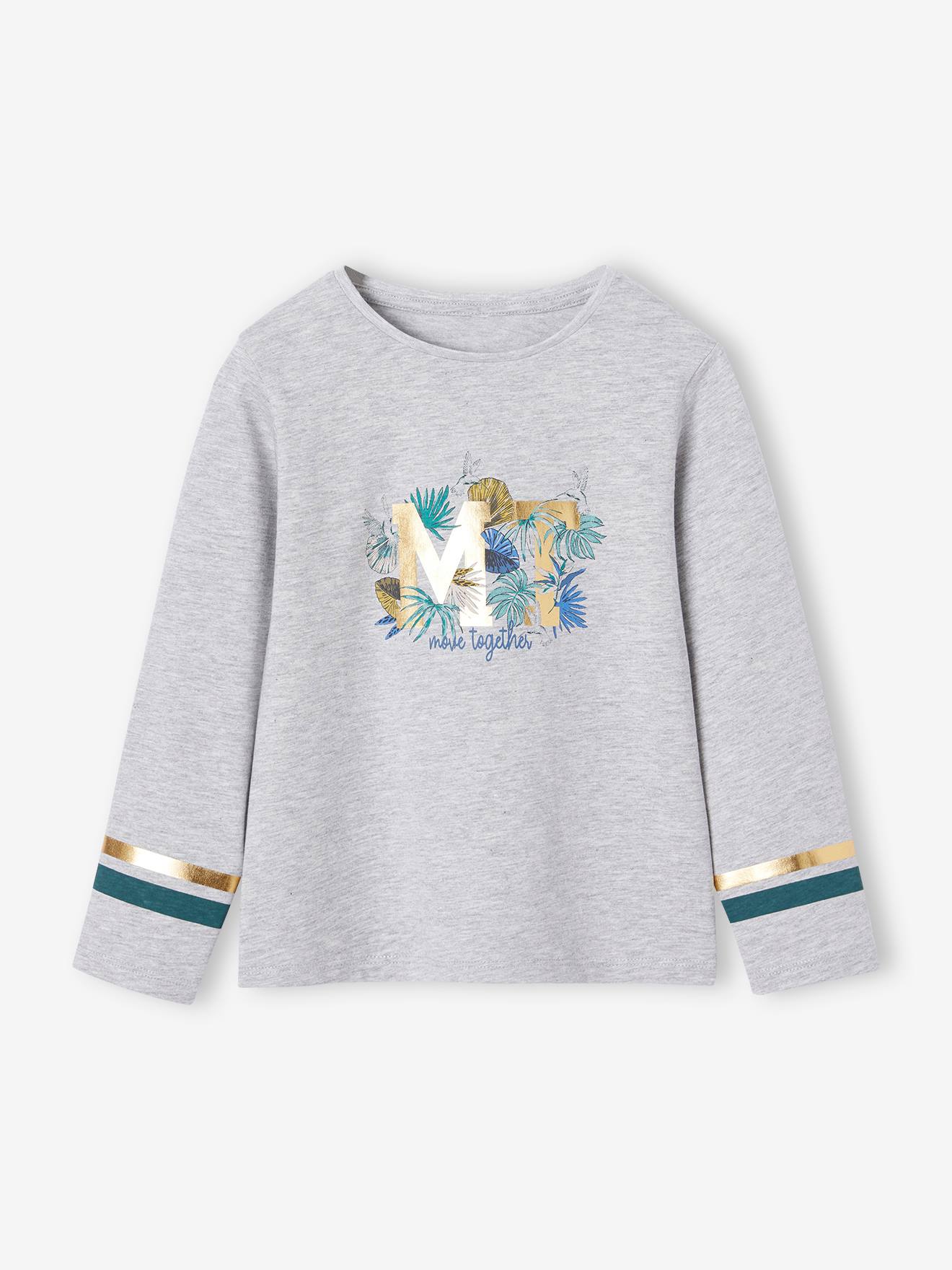 Sports Top with Glittery Tropical Motif