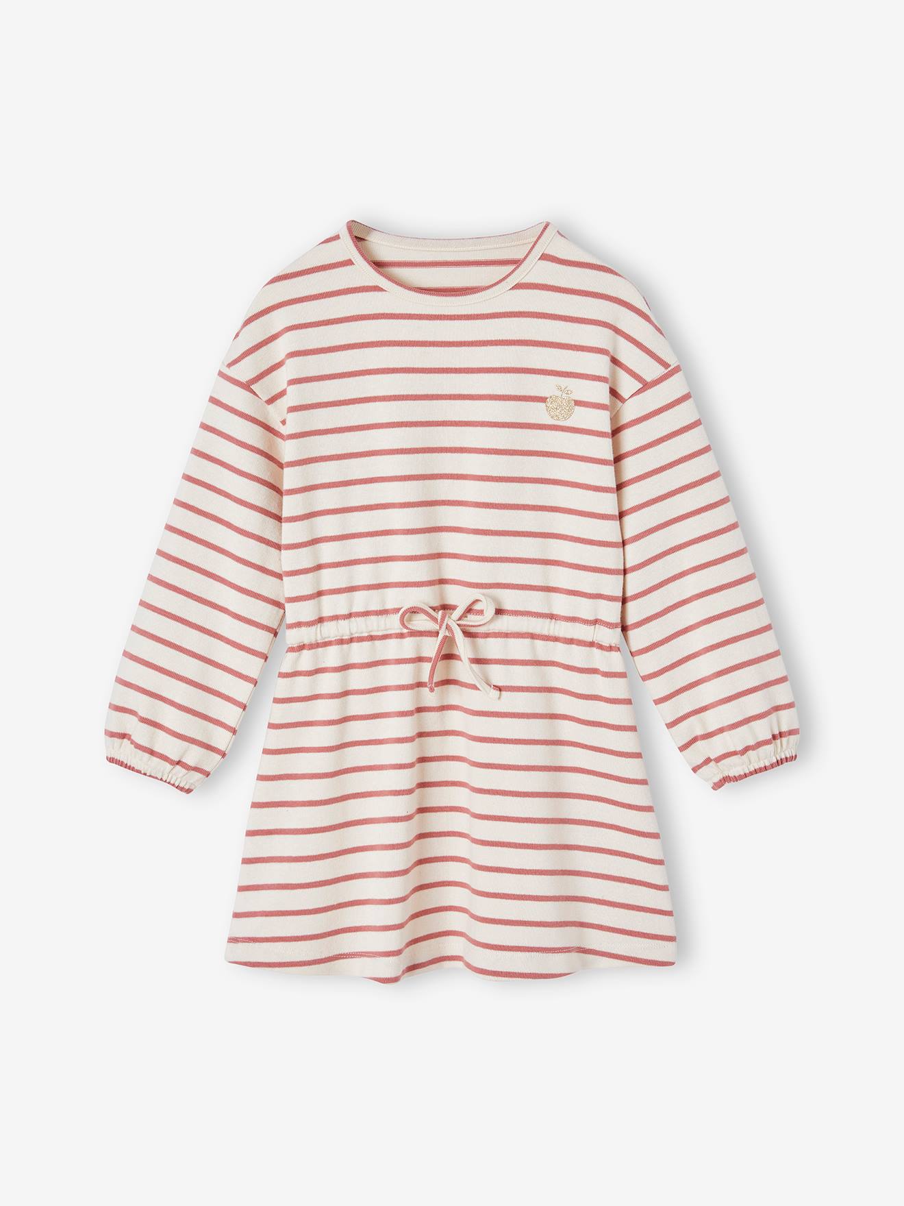 Stripe Dress with Close-Fitting Waist