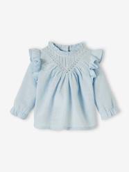 Baby-Frilly Blouse in Slub Fabric for Babies