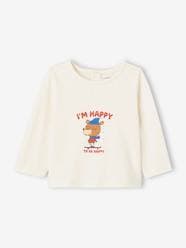 Baby-T-shirts & Roll Neck T-Shirts-Long Sleeve Top with Bear, in Organic Cotton, for Babies