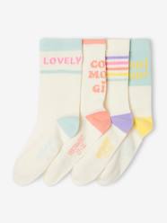 Girls-Sportswear-Pack of 4 Cotton Socks for Girls