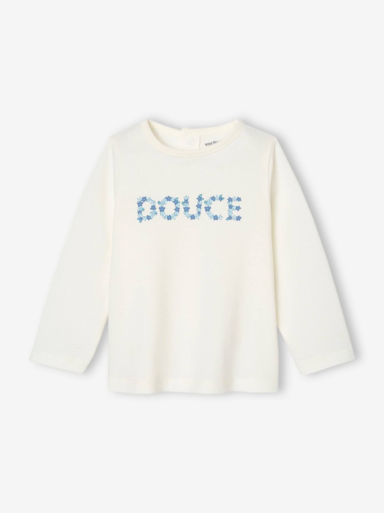 Top with Floral "Douce" Inscription