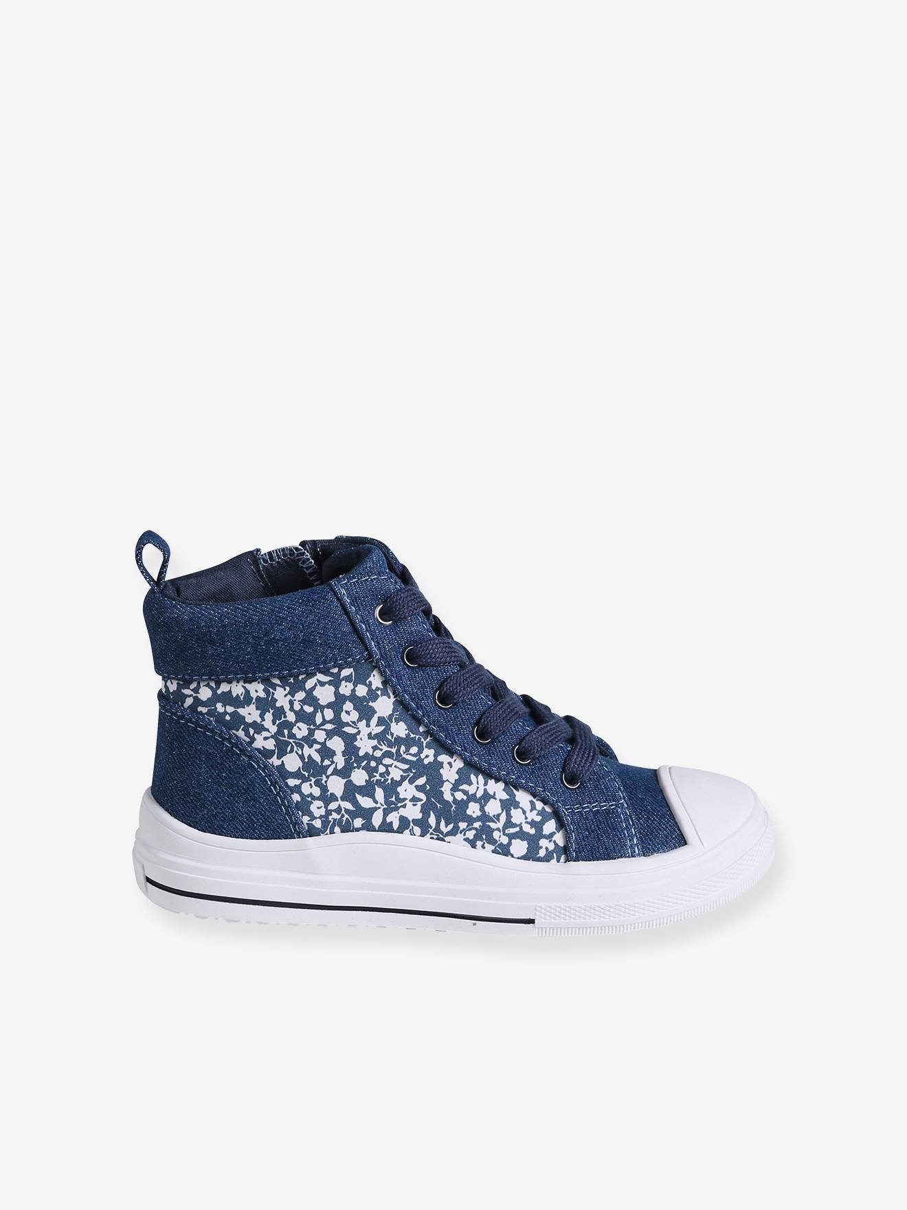 Denim Effect Trainers for Girls denim blue