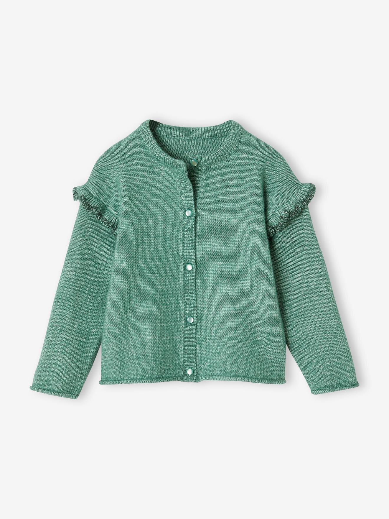 Cardigan with Fancy Ruffle on Sleeves