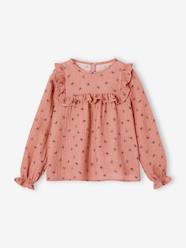 Girls-Ruffled Blouse in Cotton Gauze, for Girls