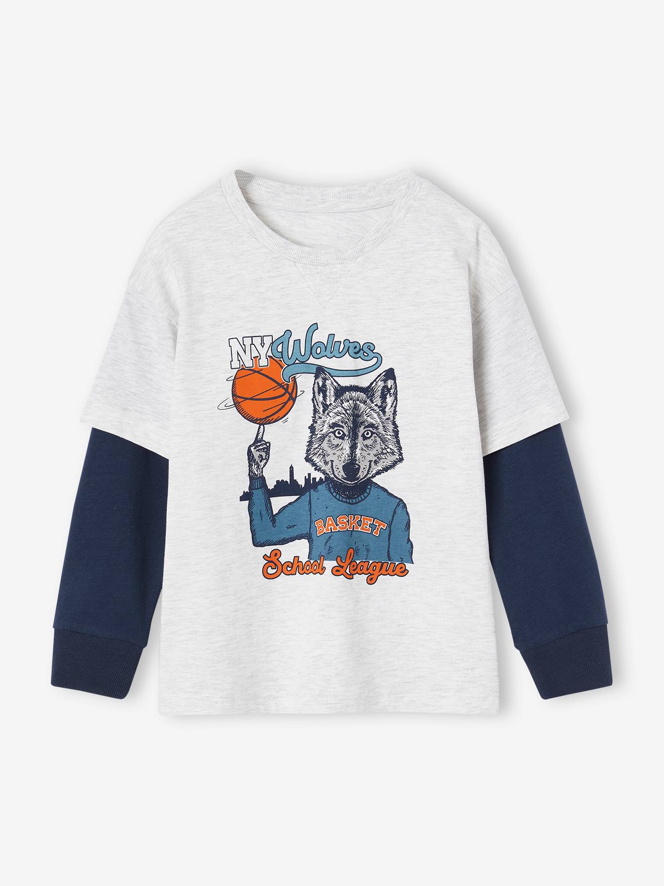 Sports Top with Double-Sleeve Effect