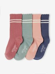 Girls-Sportswear-Pack of 4 Pairs of Sports Socks for Girls