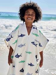 Bedding & Decor-Bath Poncho with Recycled Cotton for Children, Sharks