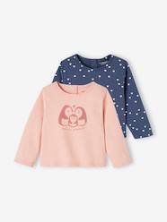 Baby-T-shirts & Roll Neck T-Shirts-Pack of 2 Long Sleeve Tops for Babies, Basics