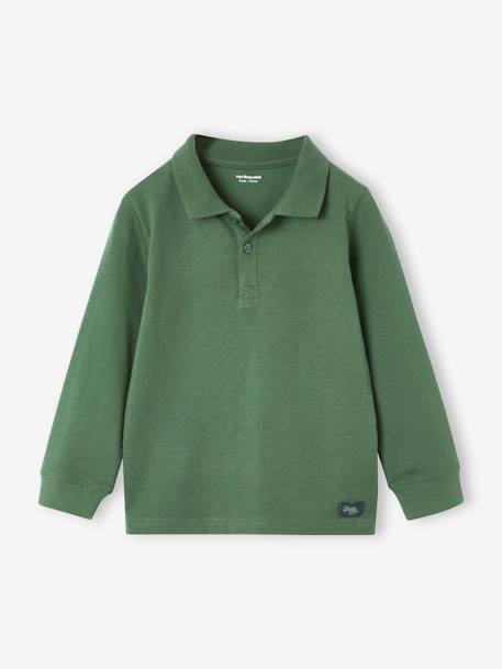 Pack of 2 Long-Sleeved Polo Shirts for Boys BLUE MEDIUM TWO COLOR/MULTICOL+Dark Blue+green+GREY MEDIUM TWO COLOR/MULTICOL 