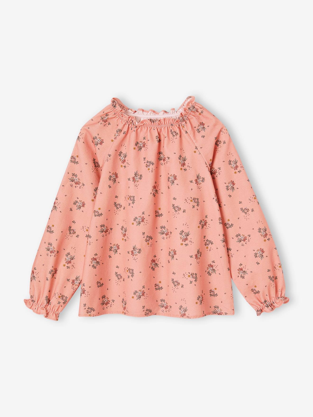 Floral Blouse in Needlecord Fabric