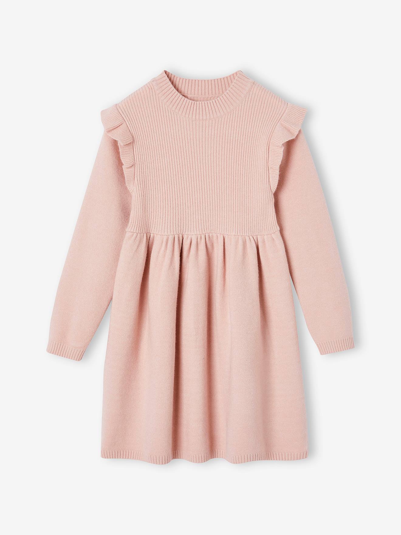 Knitted Dress with Ruffles