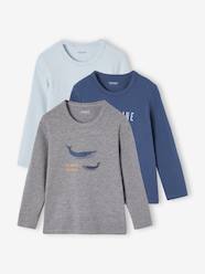 Boys-Underwear-Pack of 3 Long Sleeve Whale Tops for Boys