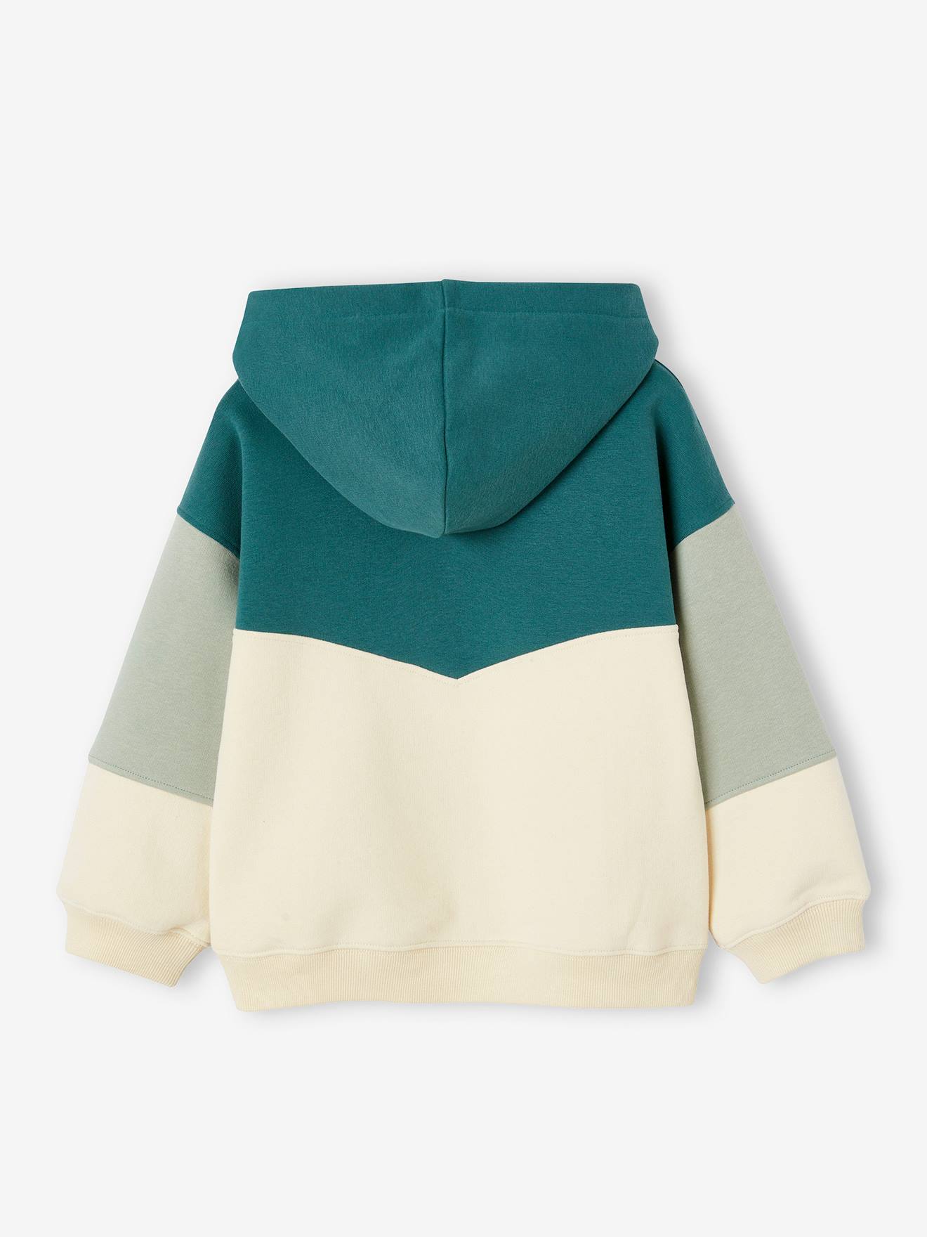 Colourblock Sports Hoodie for Girls emerald green