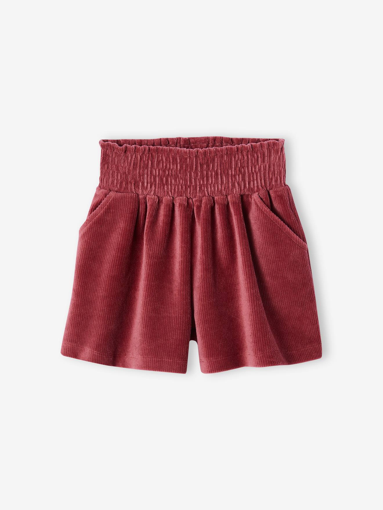 Smocked Velour Shorts