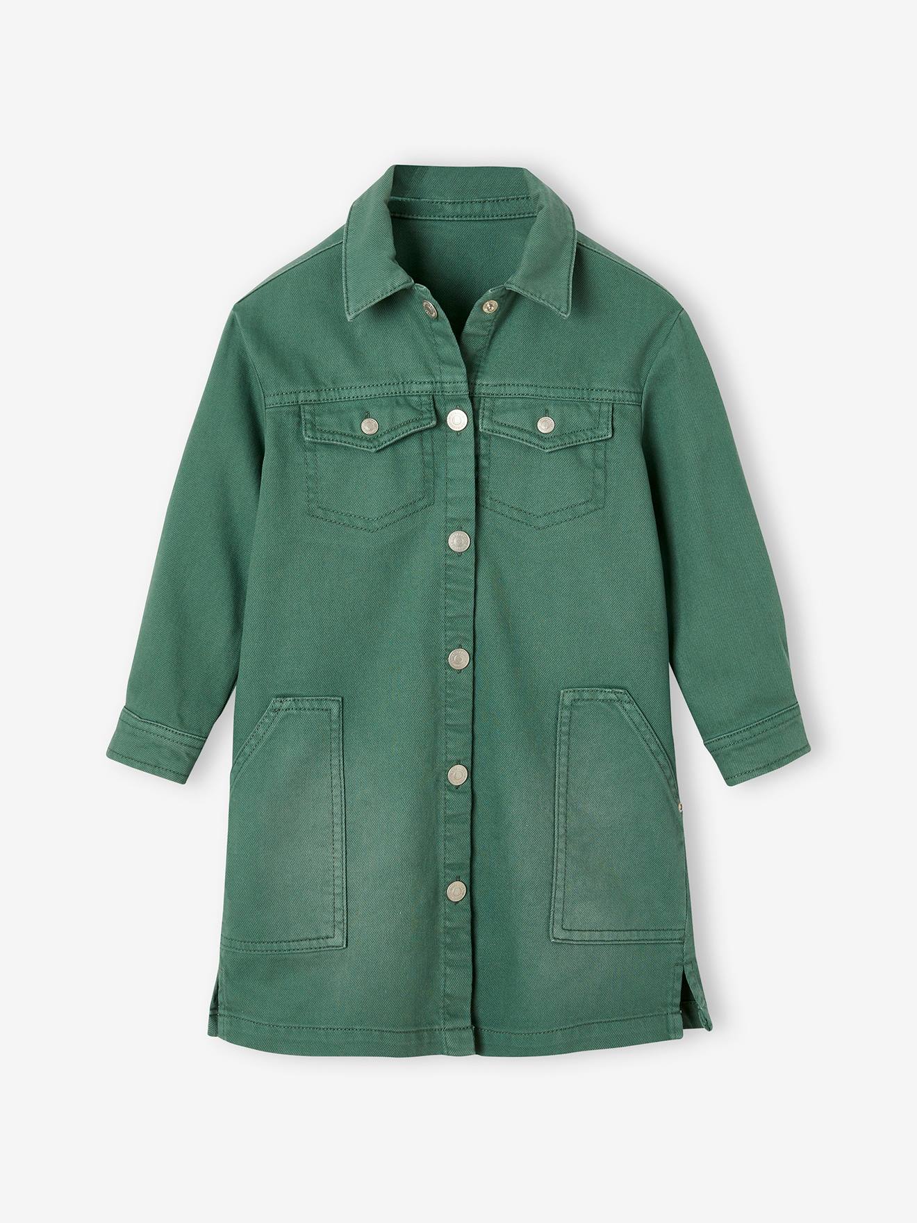 Shirt Dress in Garment-Dyed Fabric