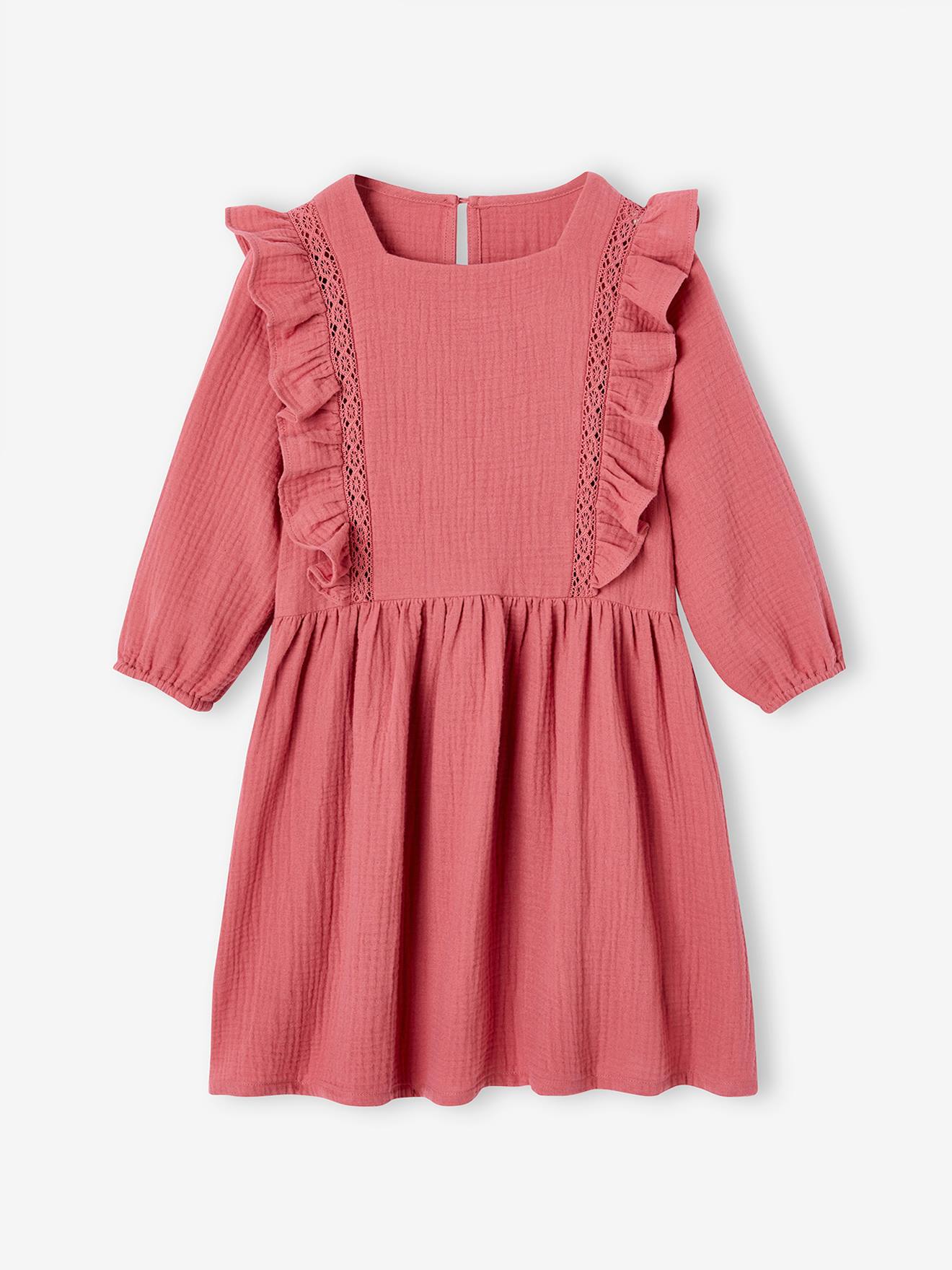 Ruffled Dress in Cotton Gauze