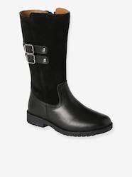 Shoes-Girls Footwear-Ankle Boots-Leather Riding Boots with Zip for Girls