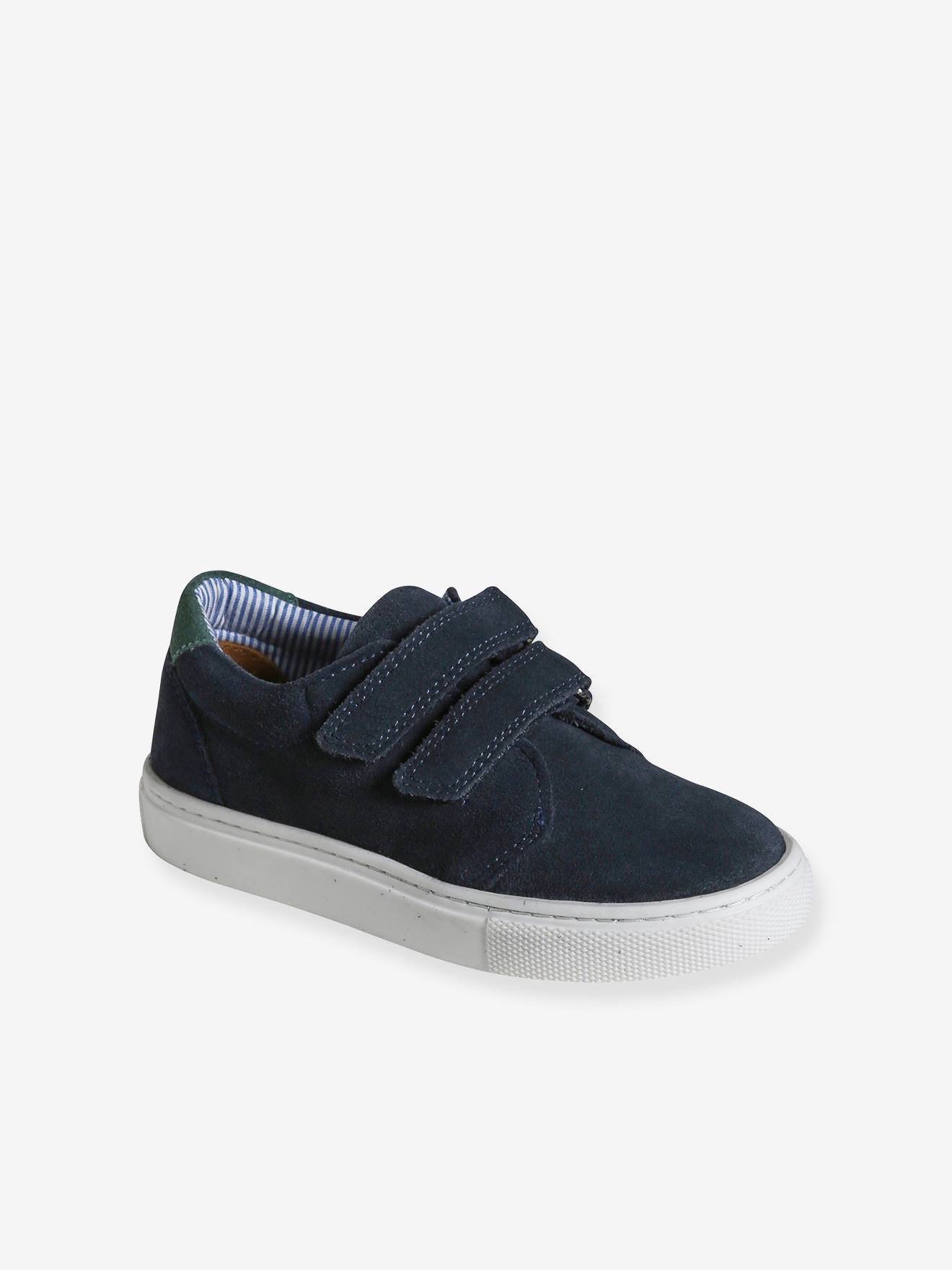 Leather Derby Shoes with Hook-&-Loop Straps