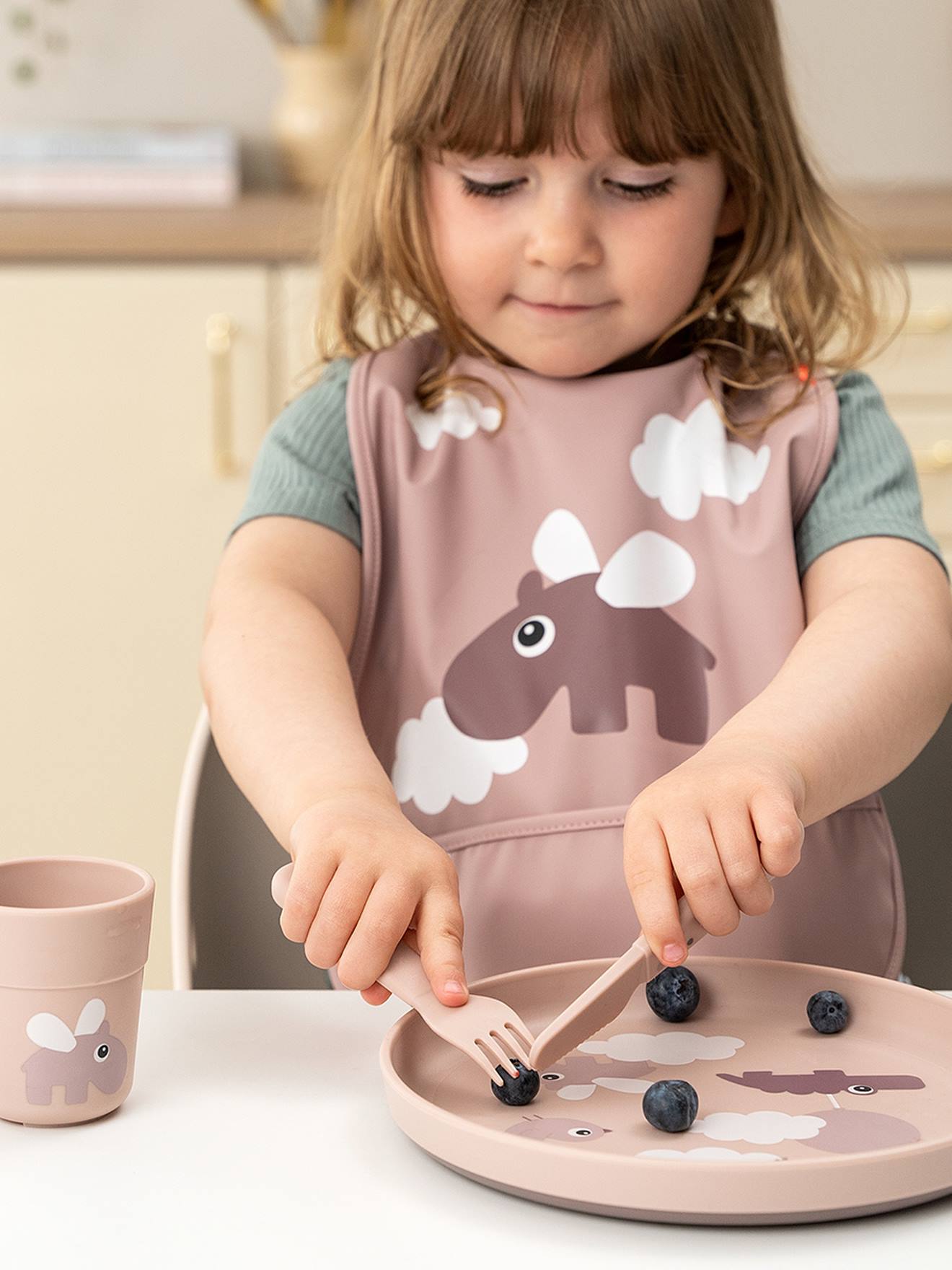3 Piece Cutlery Set Happy Dots by DONE BY DEER blush