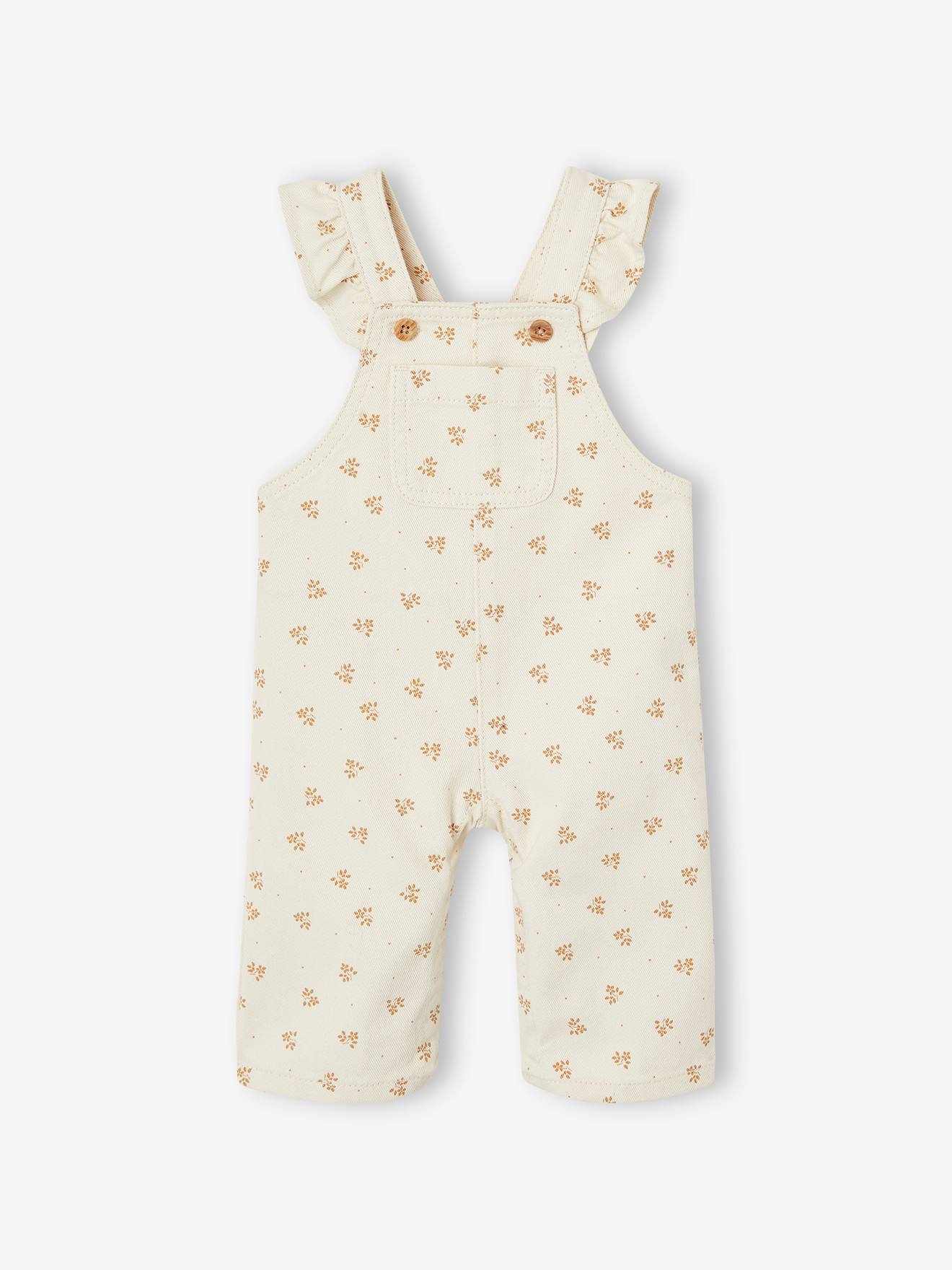 Floral Dungarees with Ruffles