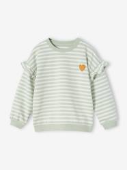 Girls-Sailor-type Sweatshirt with Ruffles on the Sleeves, for Girls