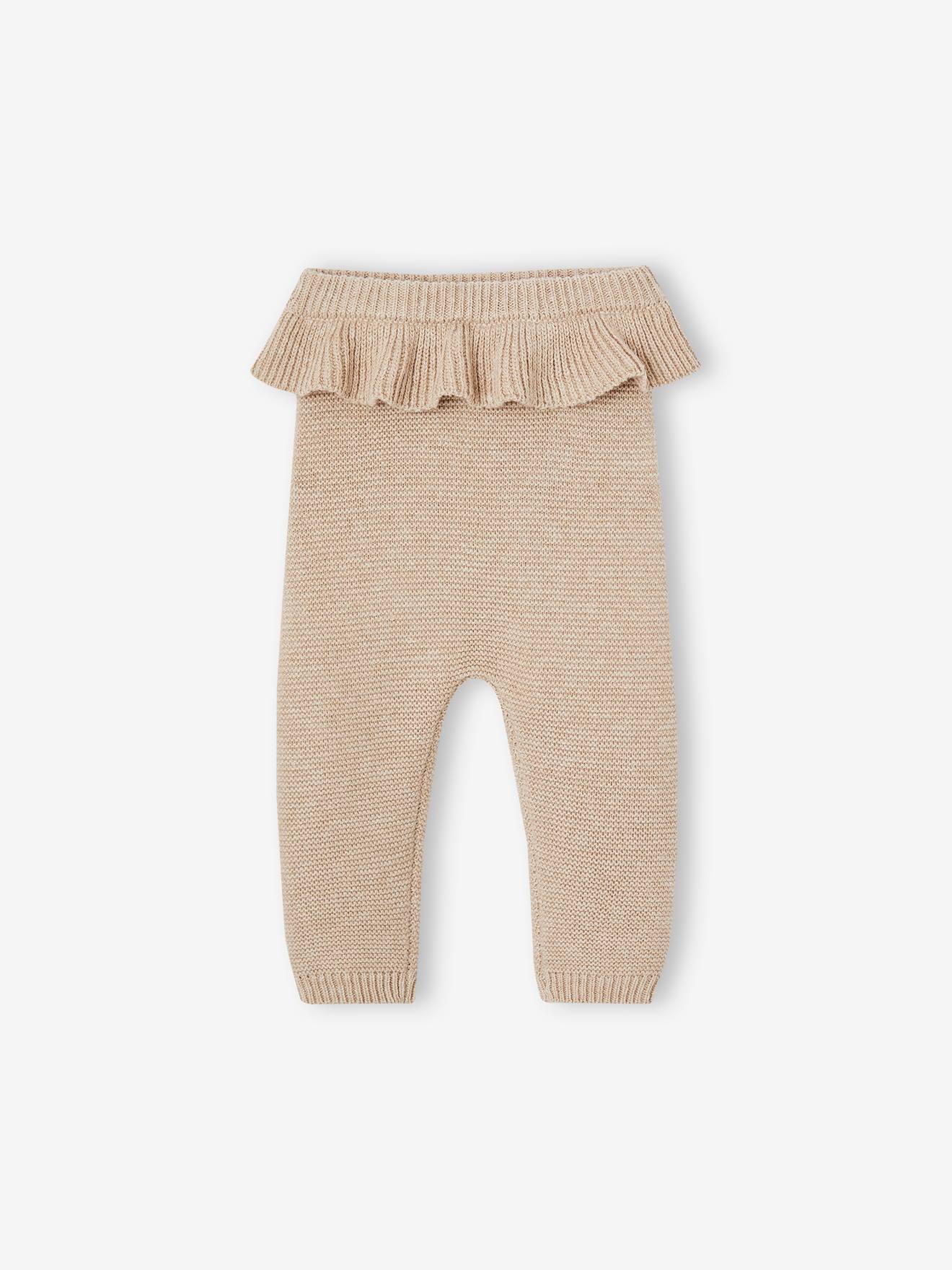 Knitted Trousers with Ruffle
