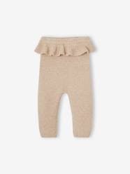 Baby-Knitted Trousers with Ruffle, for Babies