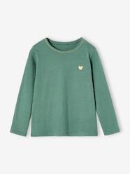 Girls-Tops-T-Shirts-Basics Long Sleeve Top for Girls, Glittery Heart