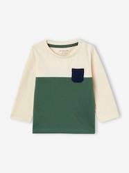 Baby-T-shirts & Roll Neck T-Shirts-Colourblock Top in Organic Cotton for Babies