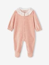 Baby-Pyjamas-Corduroy Sleepsuit with Frilled Collar for Newborn Babies