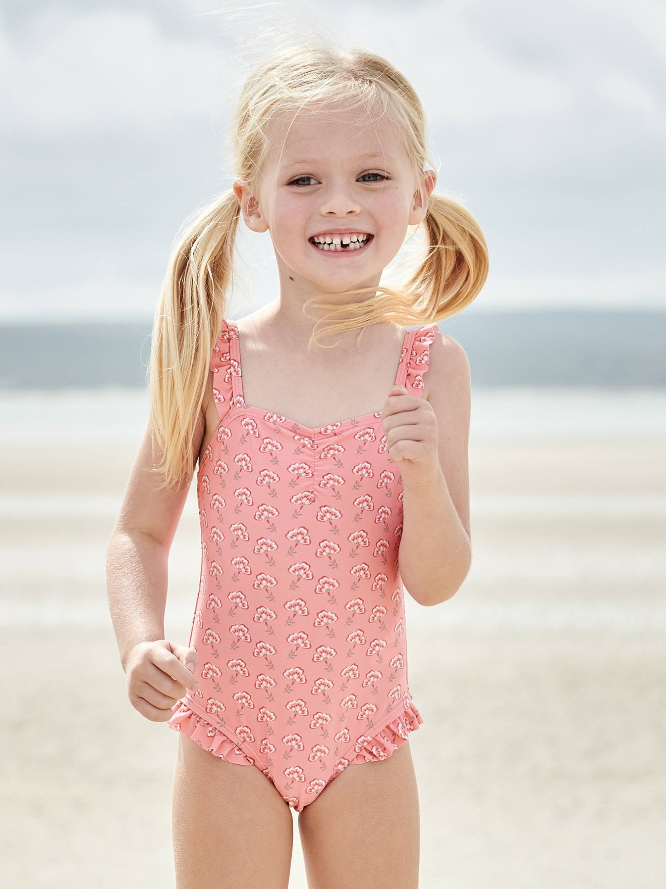 Printed Swimsuit with Ruffle