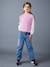 Loose-Fitting Jeans with Floral Patches, for Girls medium blue 