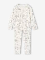 Girls-Velour Pyjamas with Printed Flowers for Girls