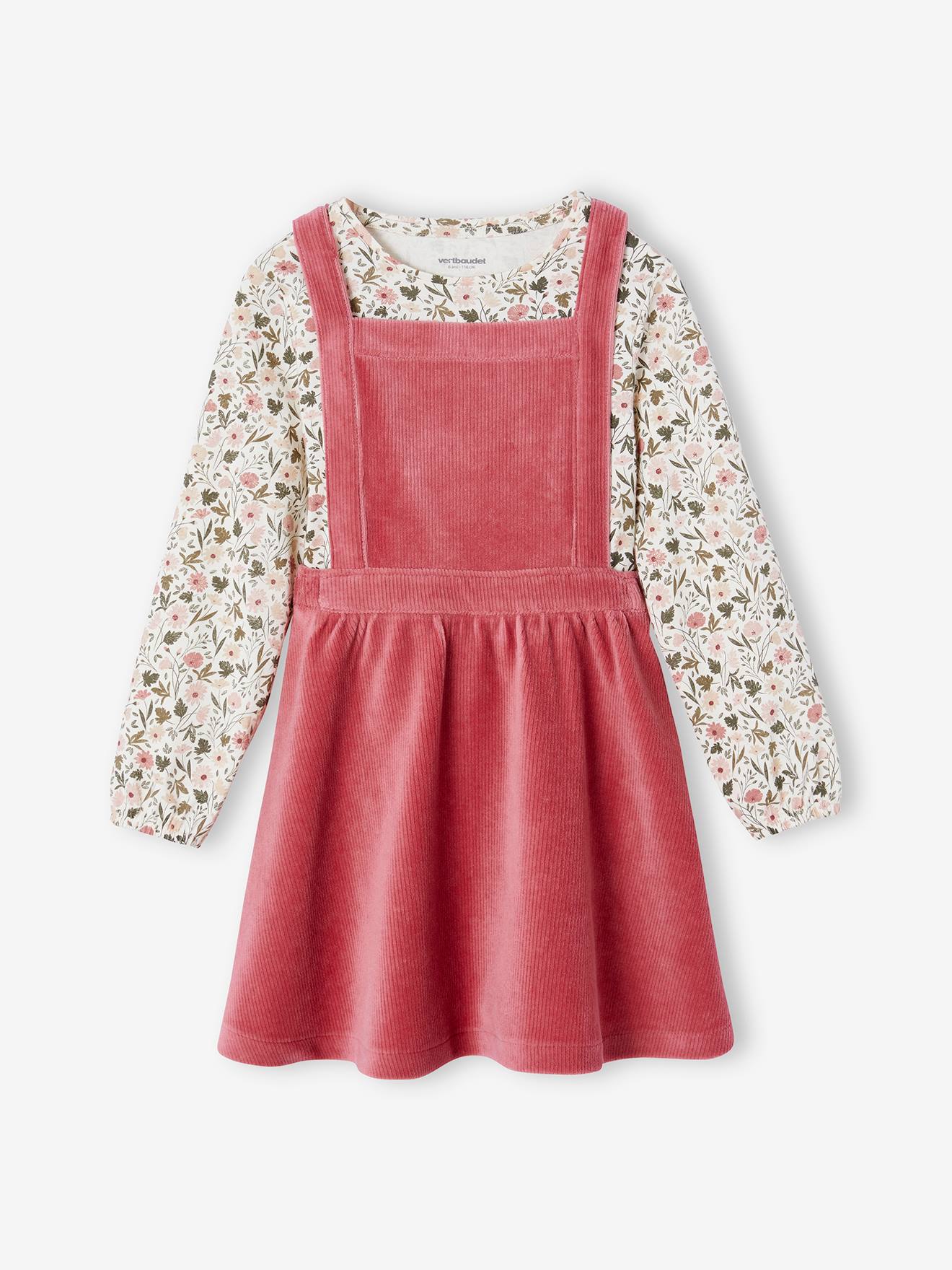 Corduroy Apron Dress & Top Ensemble