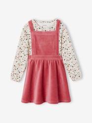 Girls-Sets-Corduroy Apron Dress & Top Ensemble for Girls