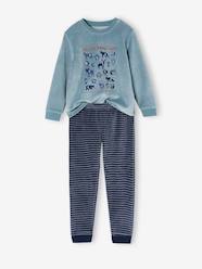 Boys-Velour Pyjamas with Playful Animal Pictures Motif for Boys