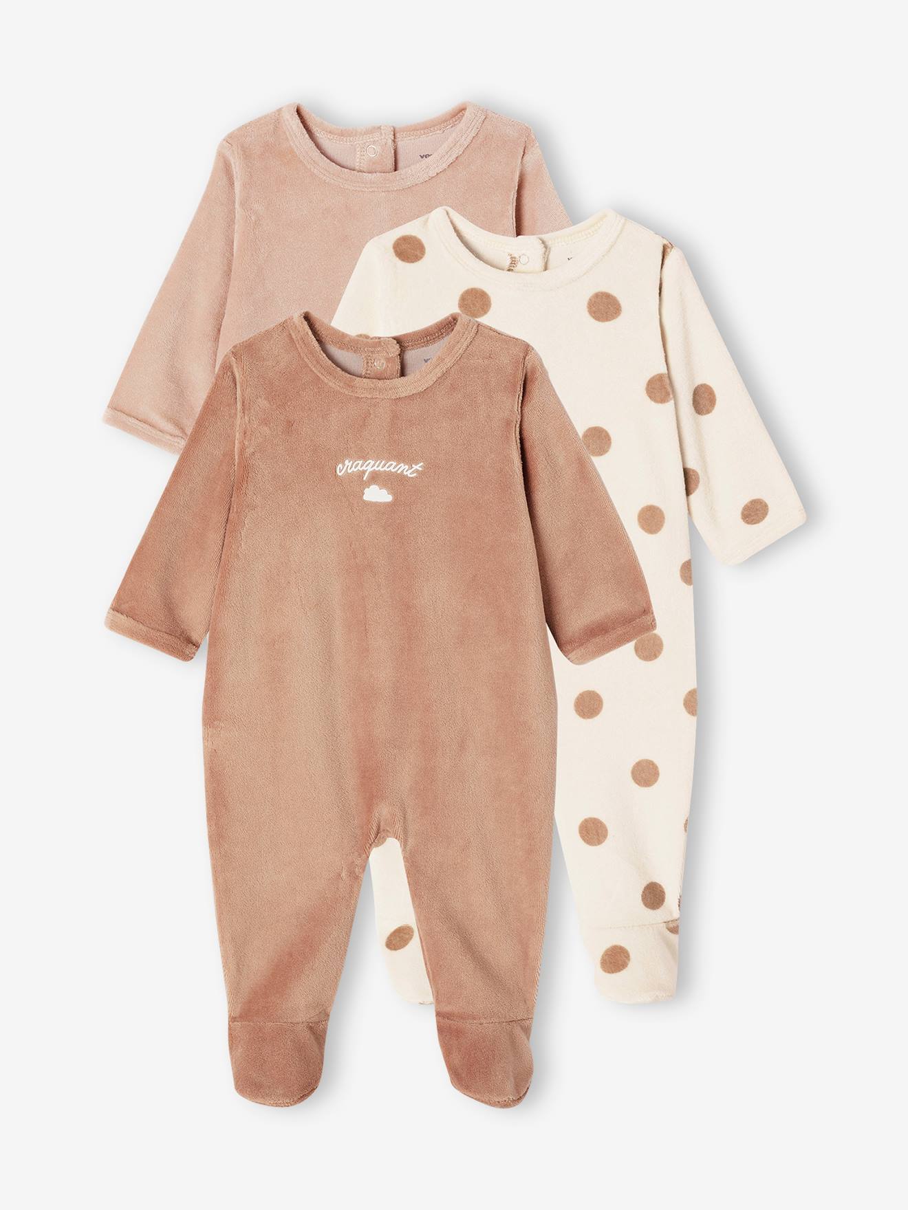 Sleepsuits in Velour for Babies
